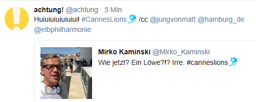 Kaminiski Mirko Twitter Loewe Cannes Elphi