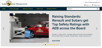 Euro NCAP Website Screenshot