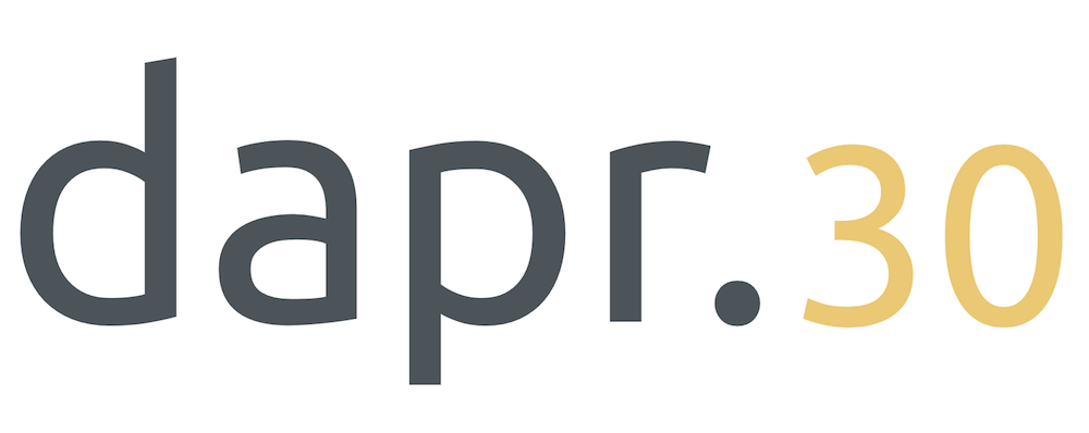 DAPR Logo dapr 30 weiss