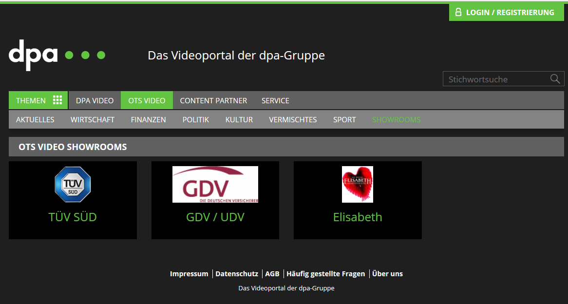 Videoportal dpa Gruppe Screenshot