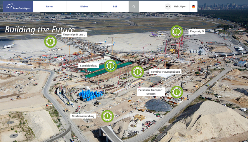 Fraport Projekt Terminal3 Screenshot Startseite