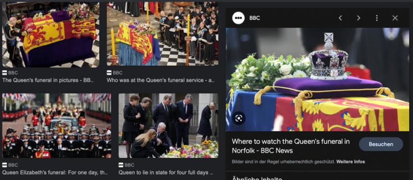 Queen Beerdigung Bilder BBC